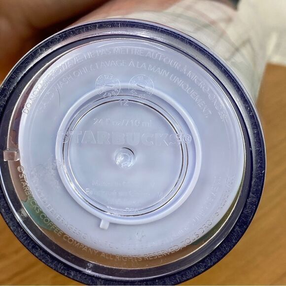 Starbucks Venti Tropical Floral Tumbler Cup Straw Spring 2022 Lavender Green - Picture 9 of 9